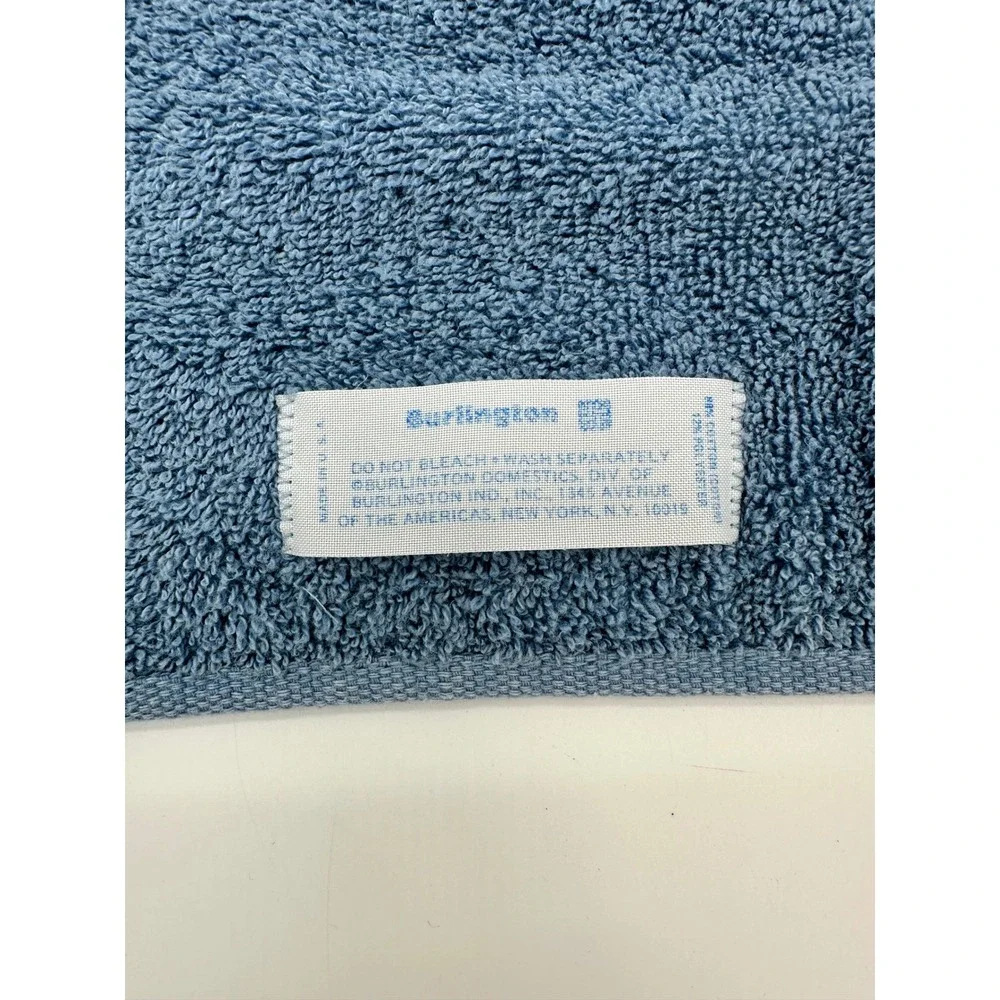 Burlington Towel Set Vintage Lace Trim Cottagecore Blue 8 Piece Set